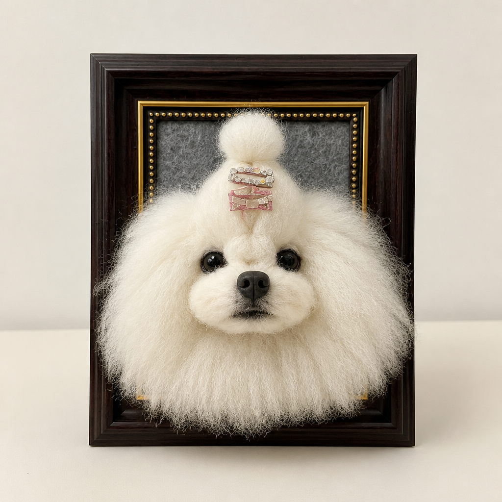 Custom Pet 3D Needle Felted Portrait Frame