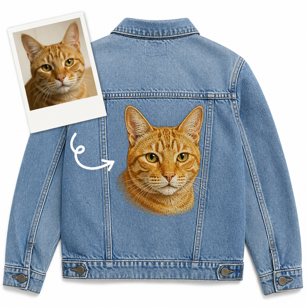 Custom Embroidered Pet Denim Jacket
