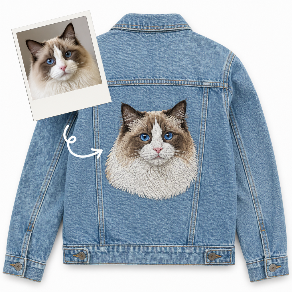 Custom Embroidered Pet Denim Jacket