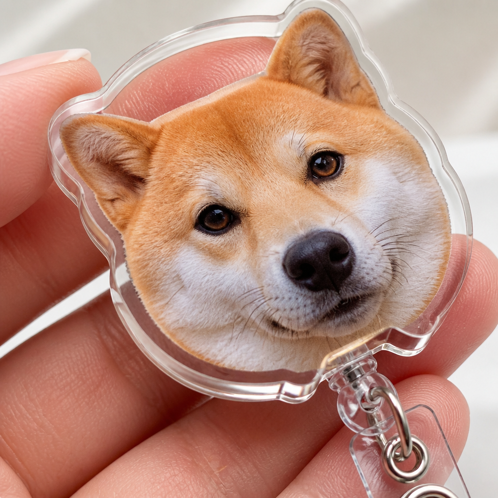 Custom Pet Acrylic Retractable Badge Reel