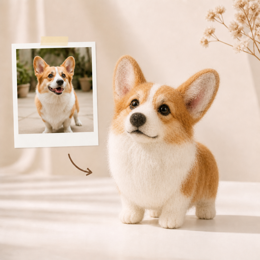 Custom Pet Needle Felted Sculpture