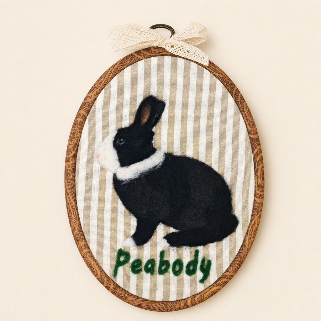 Custom Pet Needle Felted Portrait Hoop