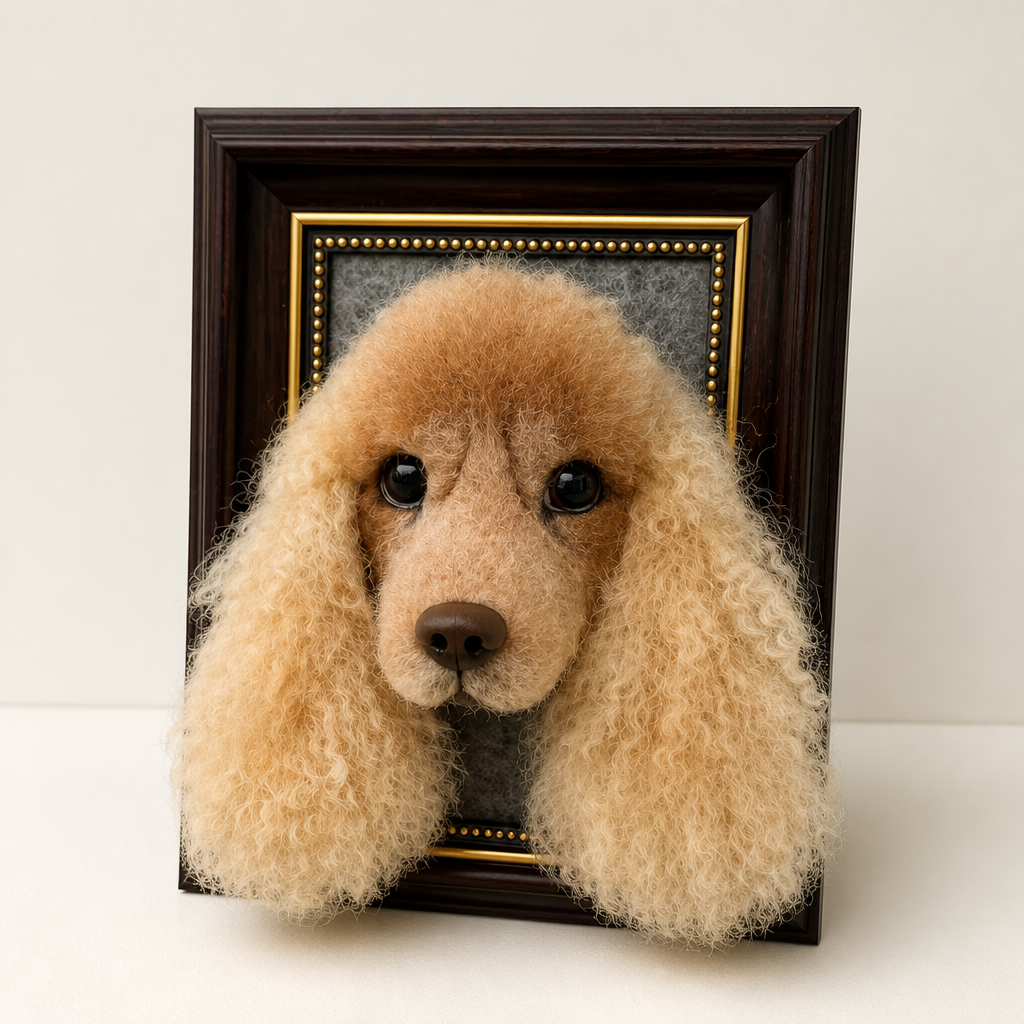 Custom Pet 3D Needle Felted Portrait Frame
