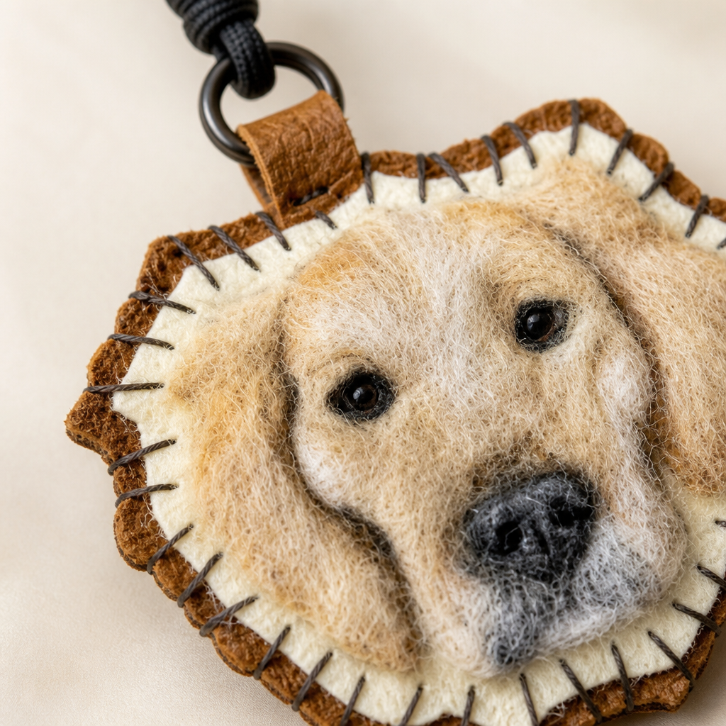 Custom Pet Needle Felted Keychain