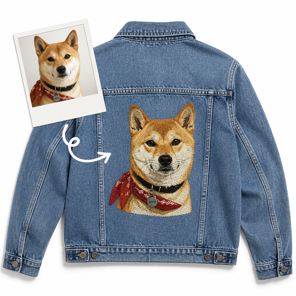 Custom Embroidered Pet Denim Jacket