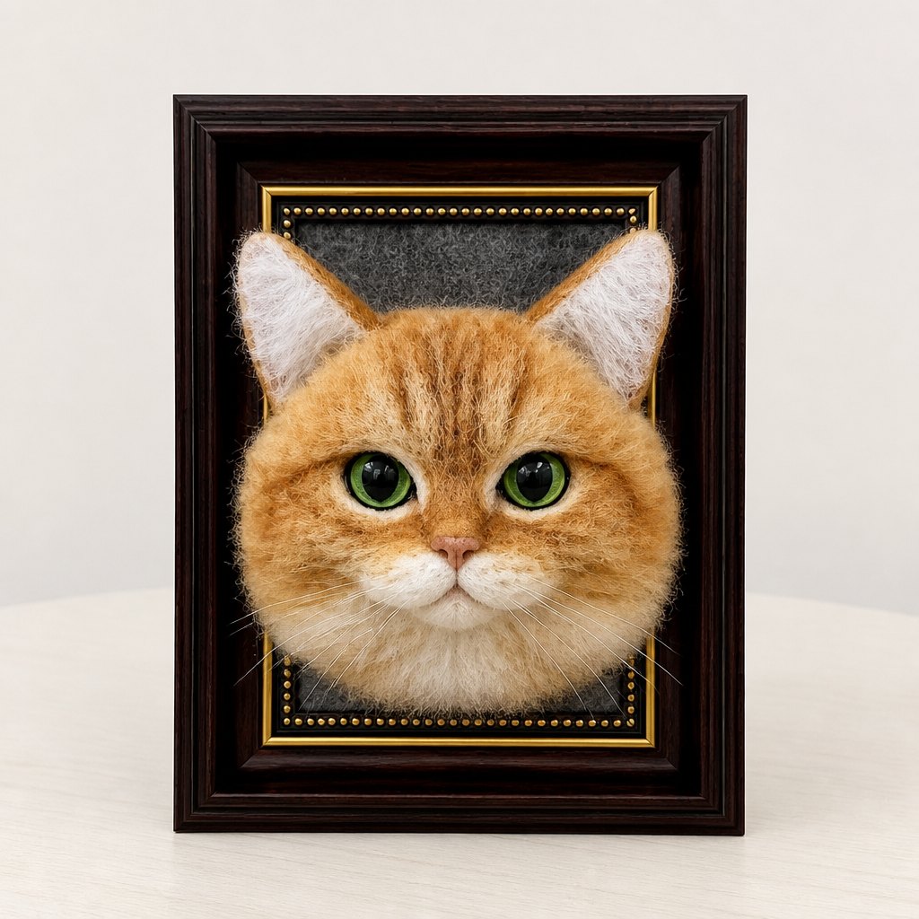 Custom Pet 3D Needle Felted Portrait Frame
