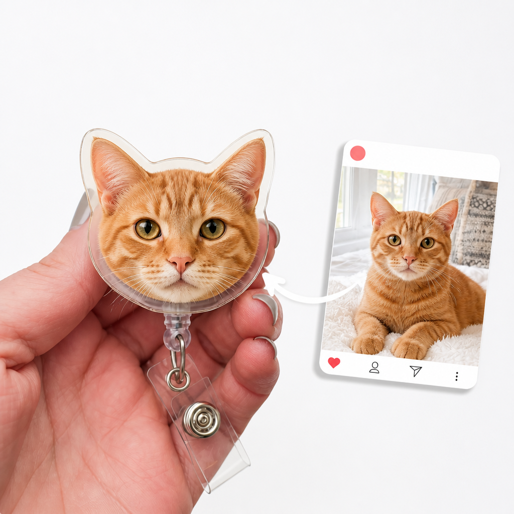 Custom Pet Acrylic Retractable Badge Reel
