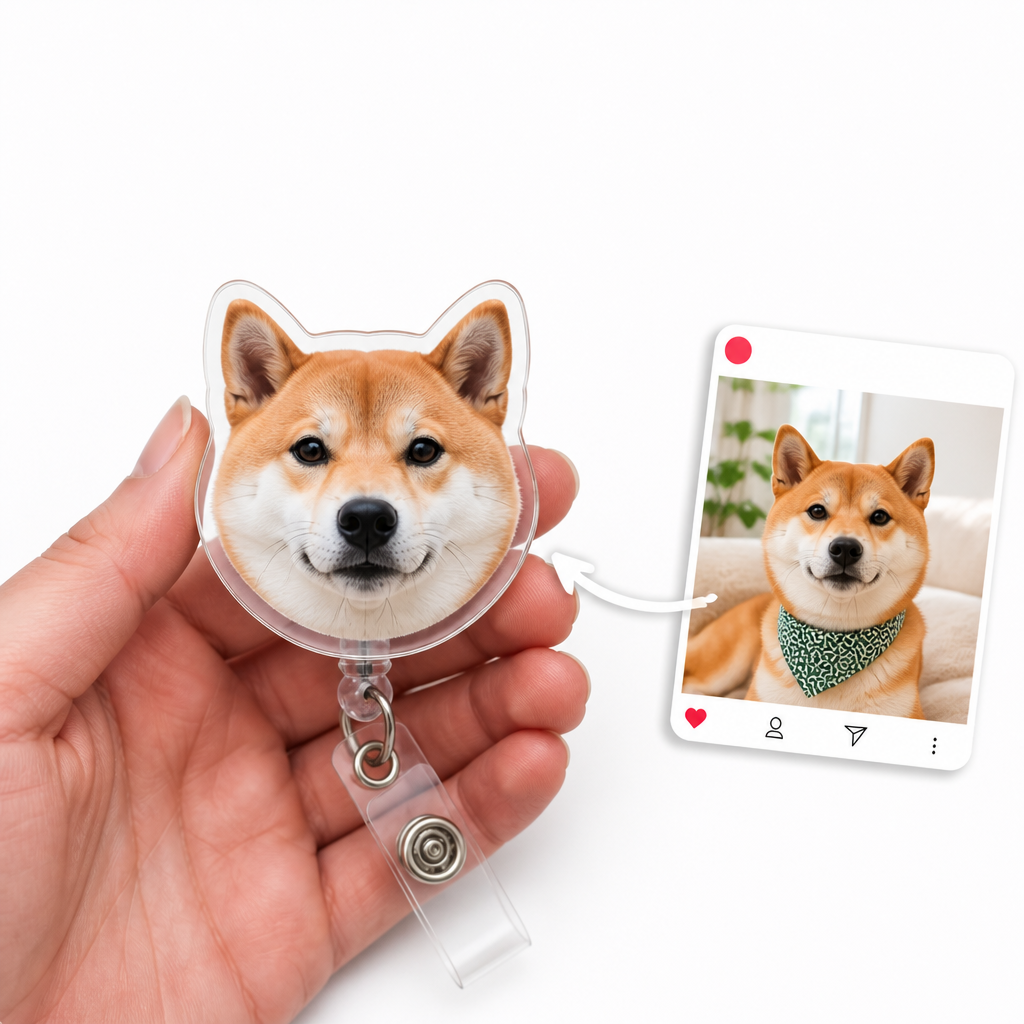 Custom Pet Acrylic Retractable Badge Reel