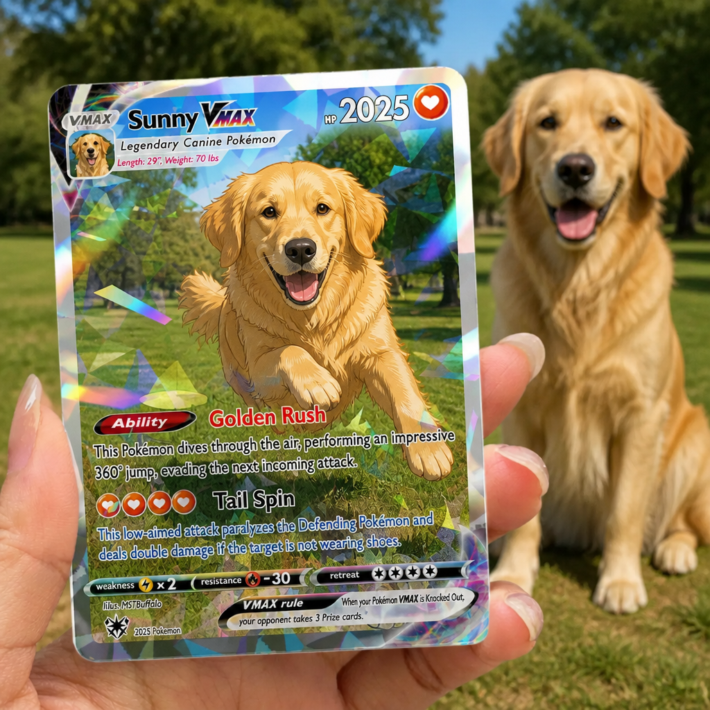 Custom Pet Pokémon-Style Holographic Card