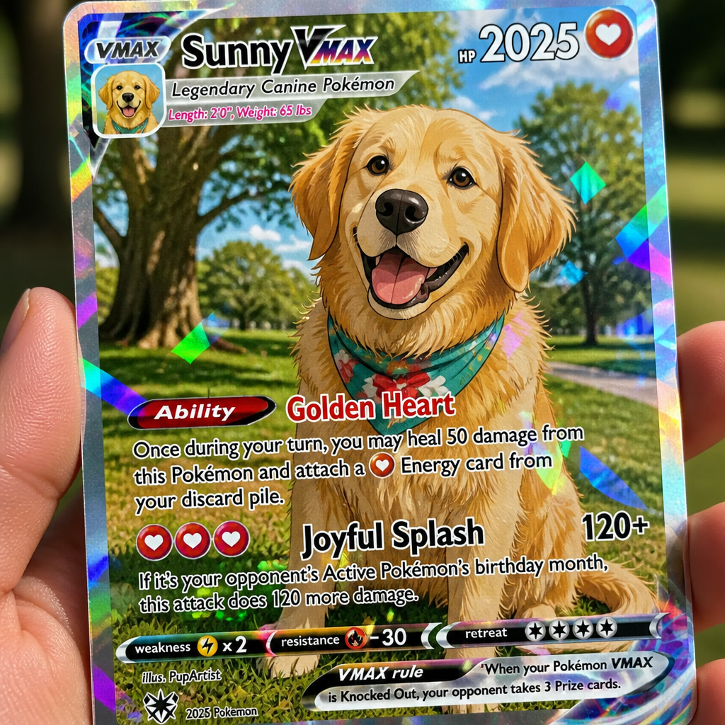 Custom Pet Pokémon-Style Holographic Card